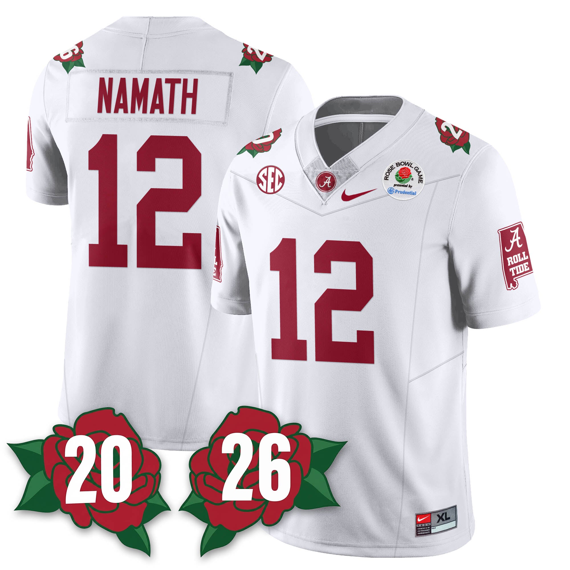 BAMA Rose Bowl Vapor Limited Football Jersey - All Stitched