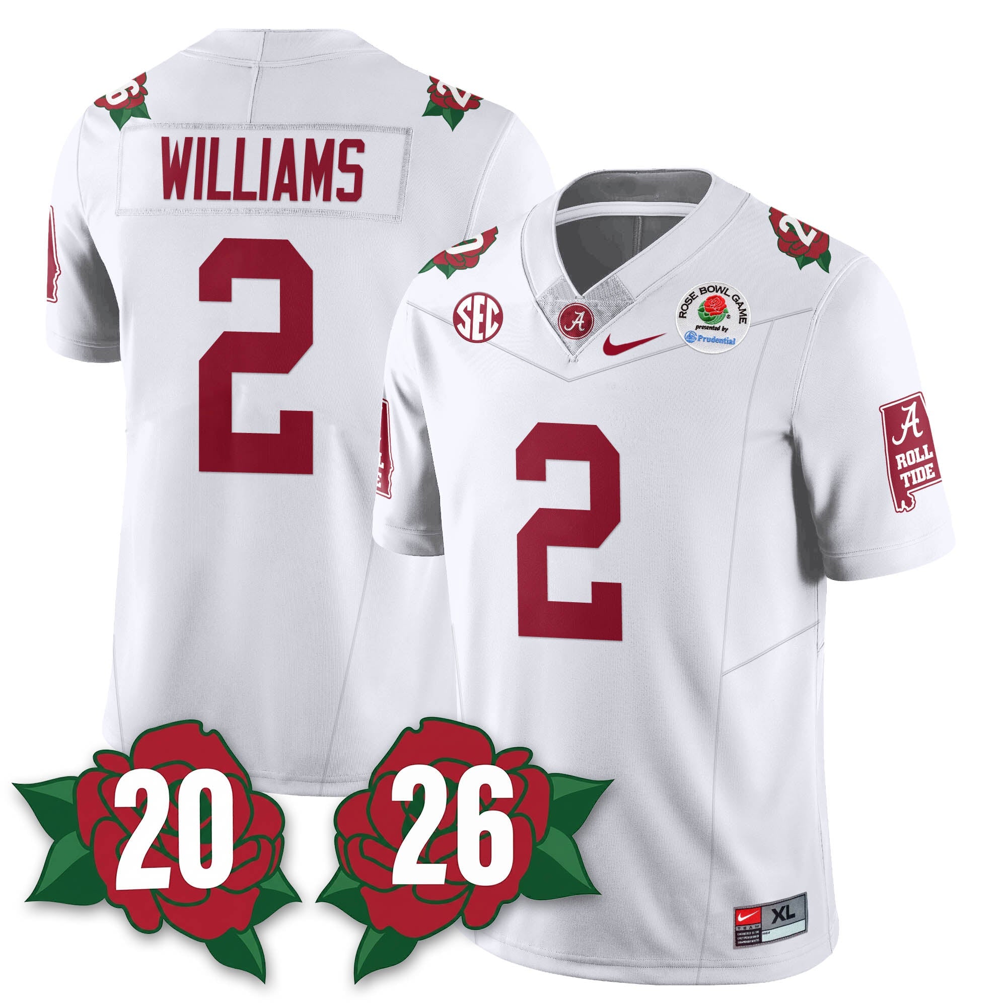 BAMA Rose Bowl Vapor Limited Football Jersey - All Stitched