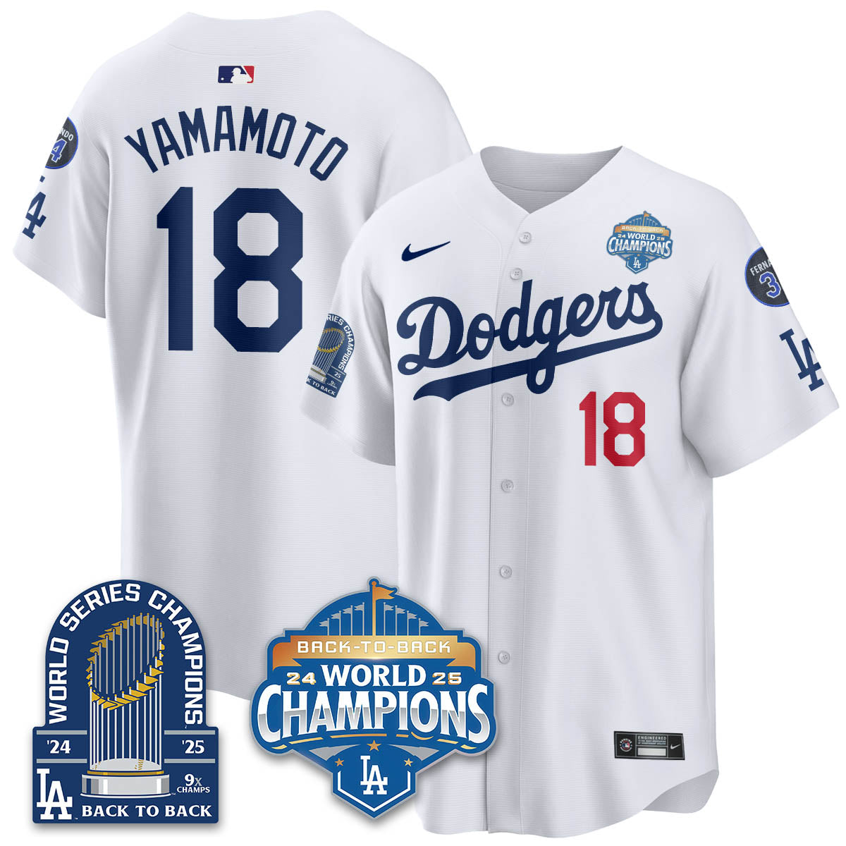LAD 2025 World Series Champions Jersey - 9x Champs - All Stitched