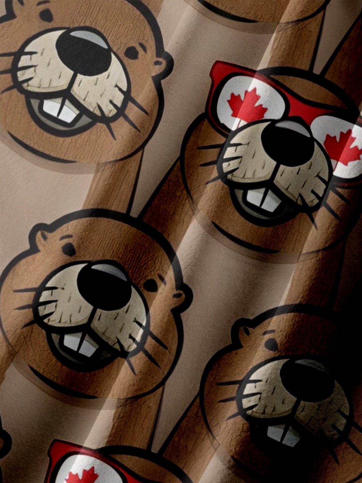 Big Size Moisture-wicking Canada Day Beaver Chest Pocket Casual Shirt