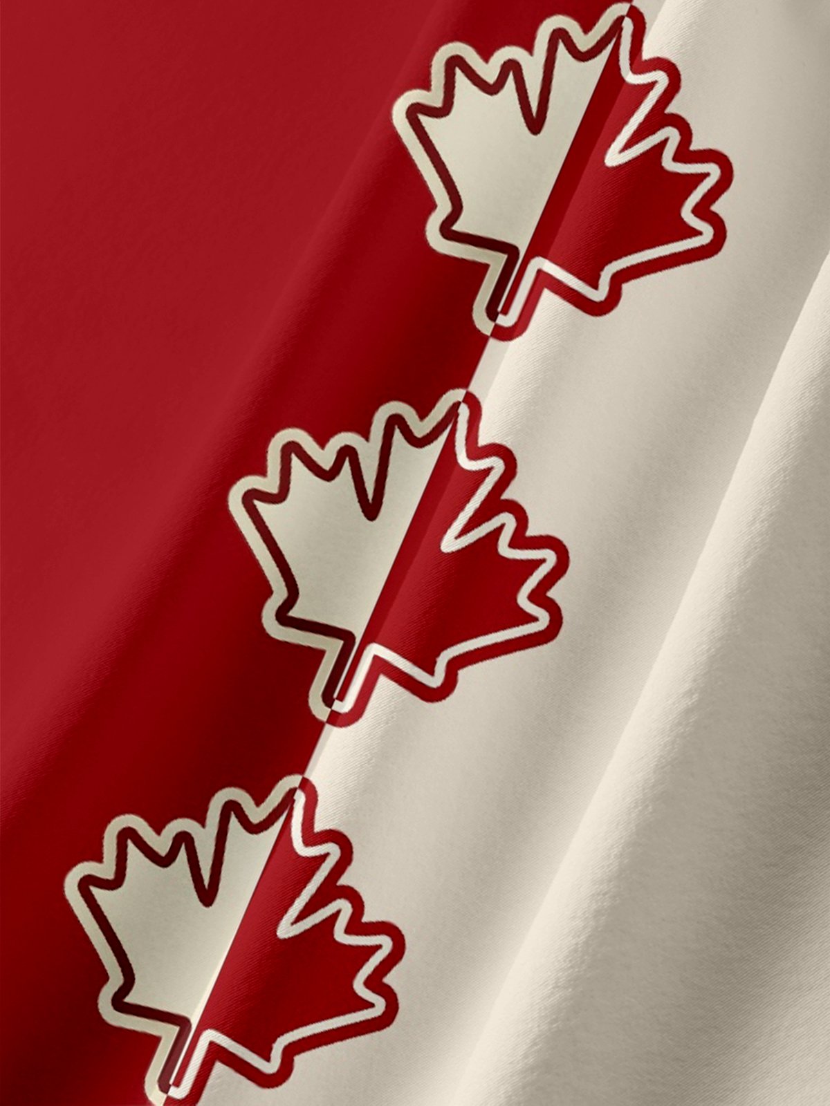 Moisture-wicking Canada Day Maple Leaf Art Chest Pocket Bowling Shirt