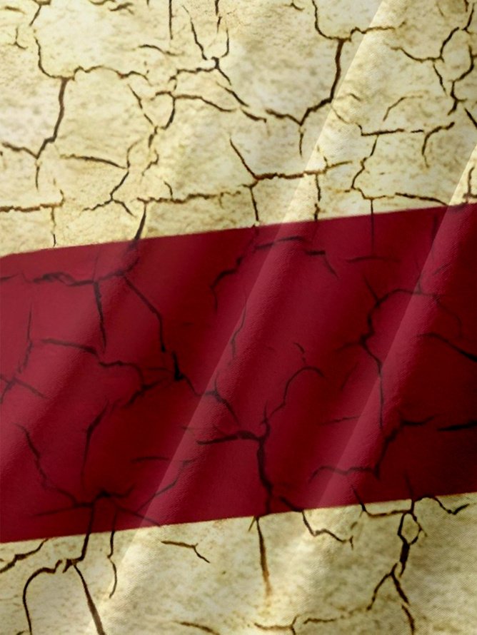 Tall Size Moisture-wicking American Flag Chest Pocket Casual Shirt