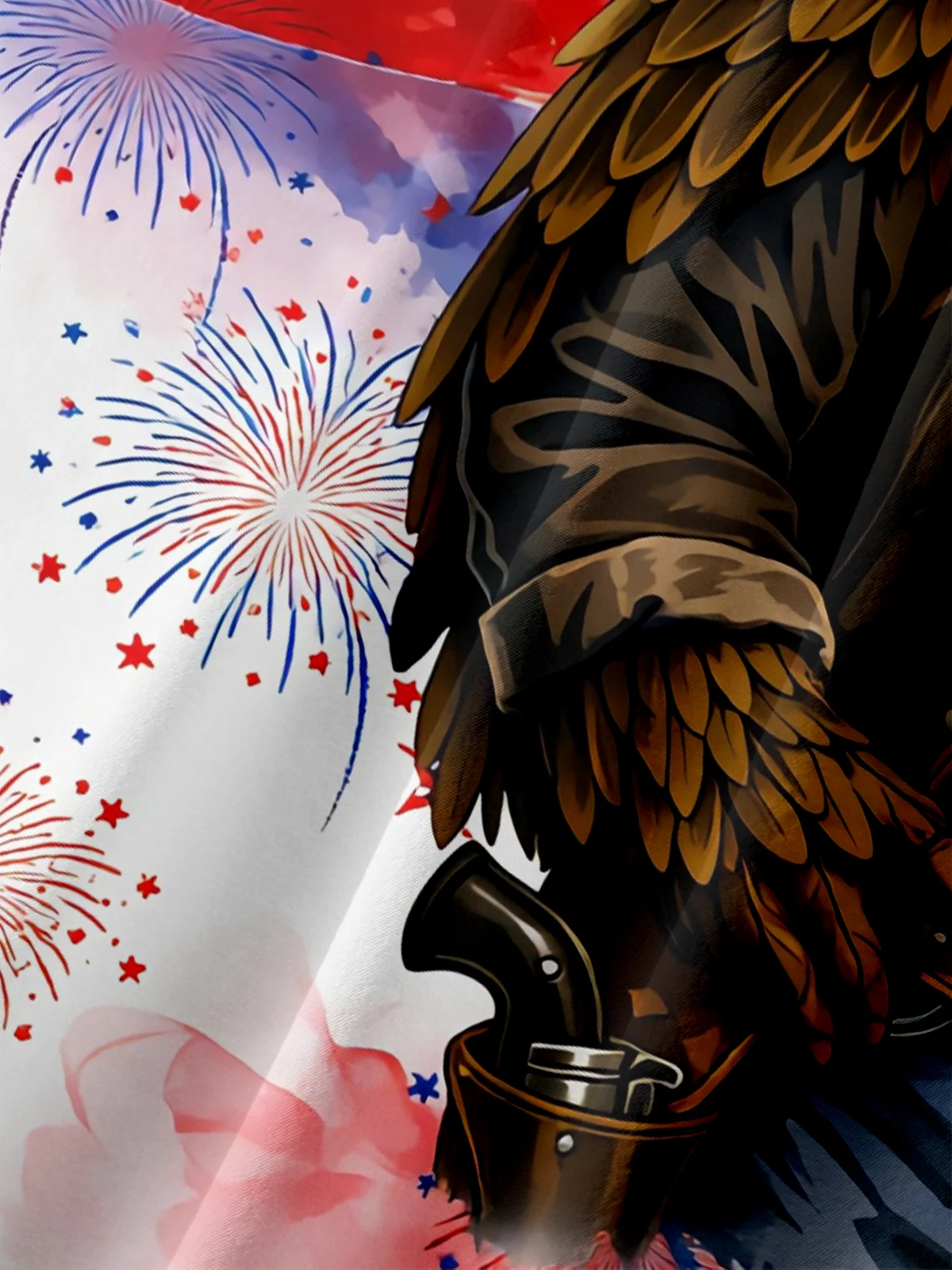 Moisture Wicking American Flag American Eagle Beer 250th Anniversary Chest Pocket Holiday Shirt