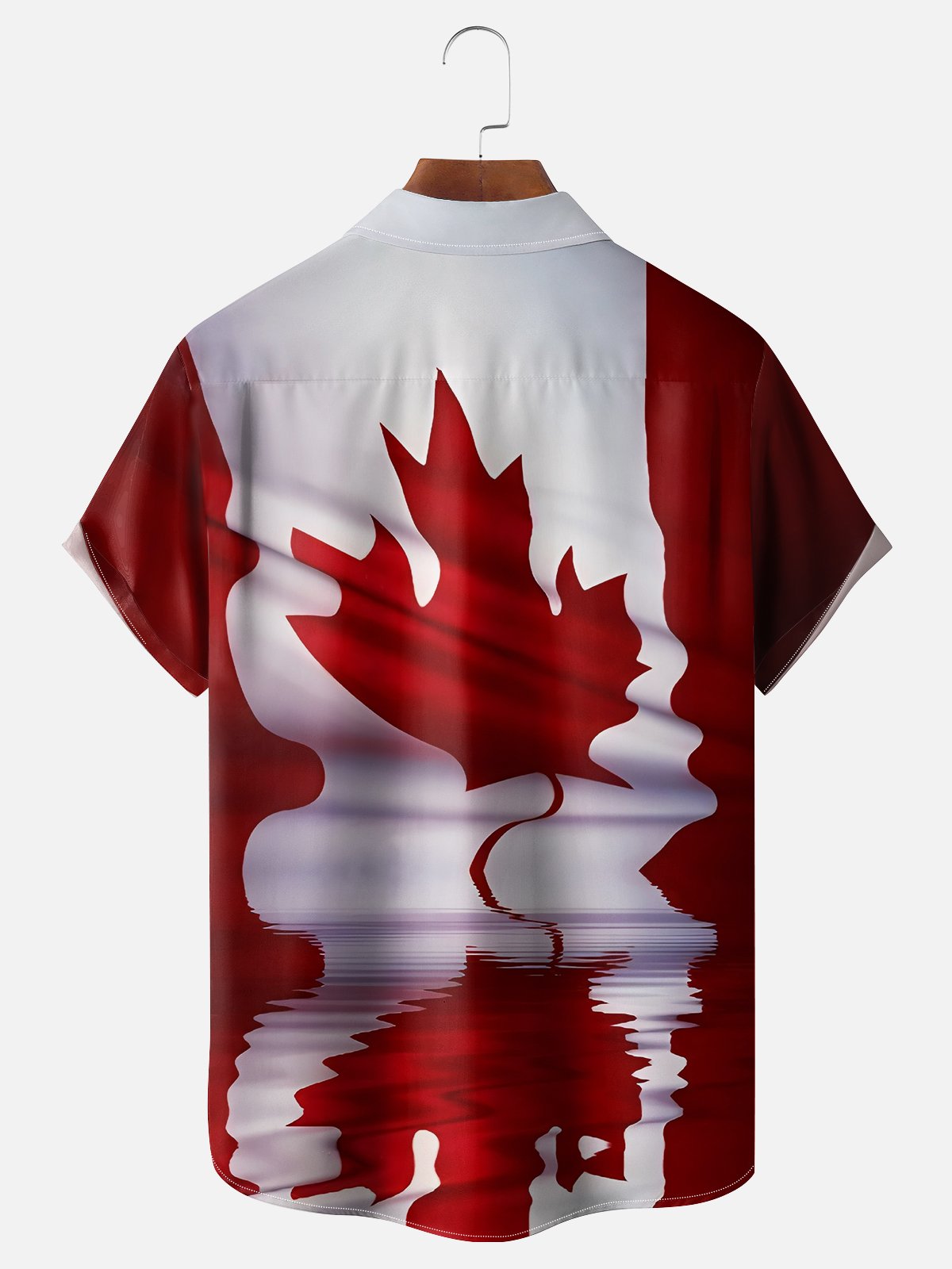 Moisture-wicking Canada Day Flag Art Chest Pocket Casual Shirt