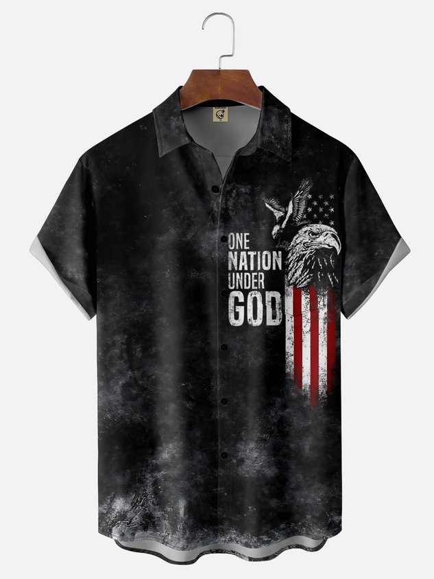 Moisture Wicking God's Nation American Eagle Cheat Pocket Hawaiian Shirt