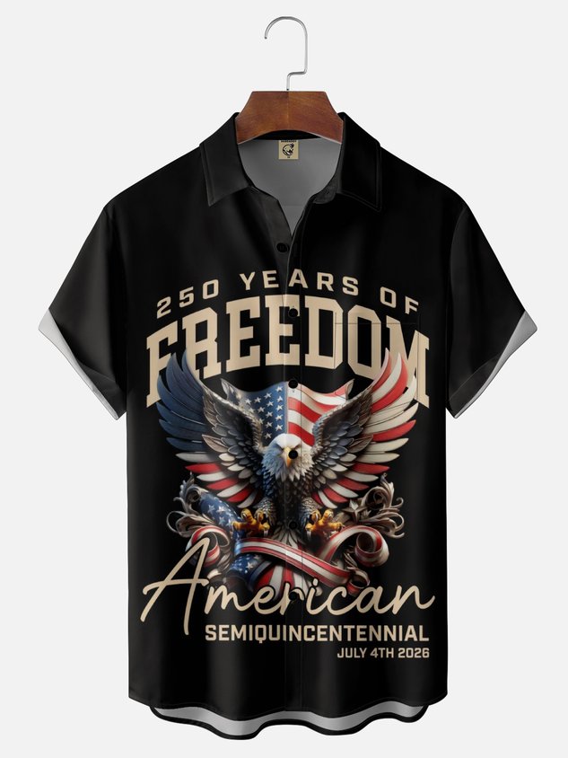 Moisture-wicking American Eagle 250 Years Chest Pocket Casual Shirt