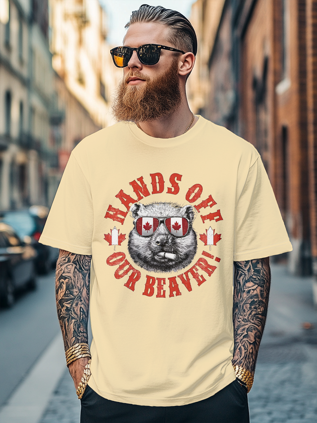 Men's Canada Day Funny Guinea Pig Fitted T-shirts