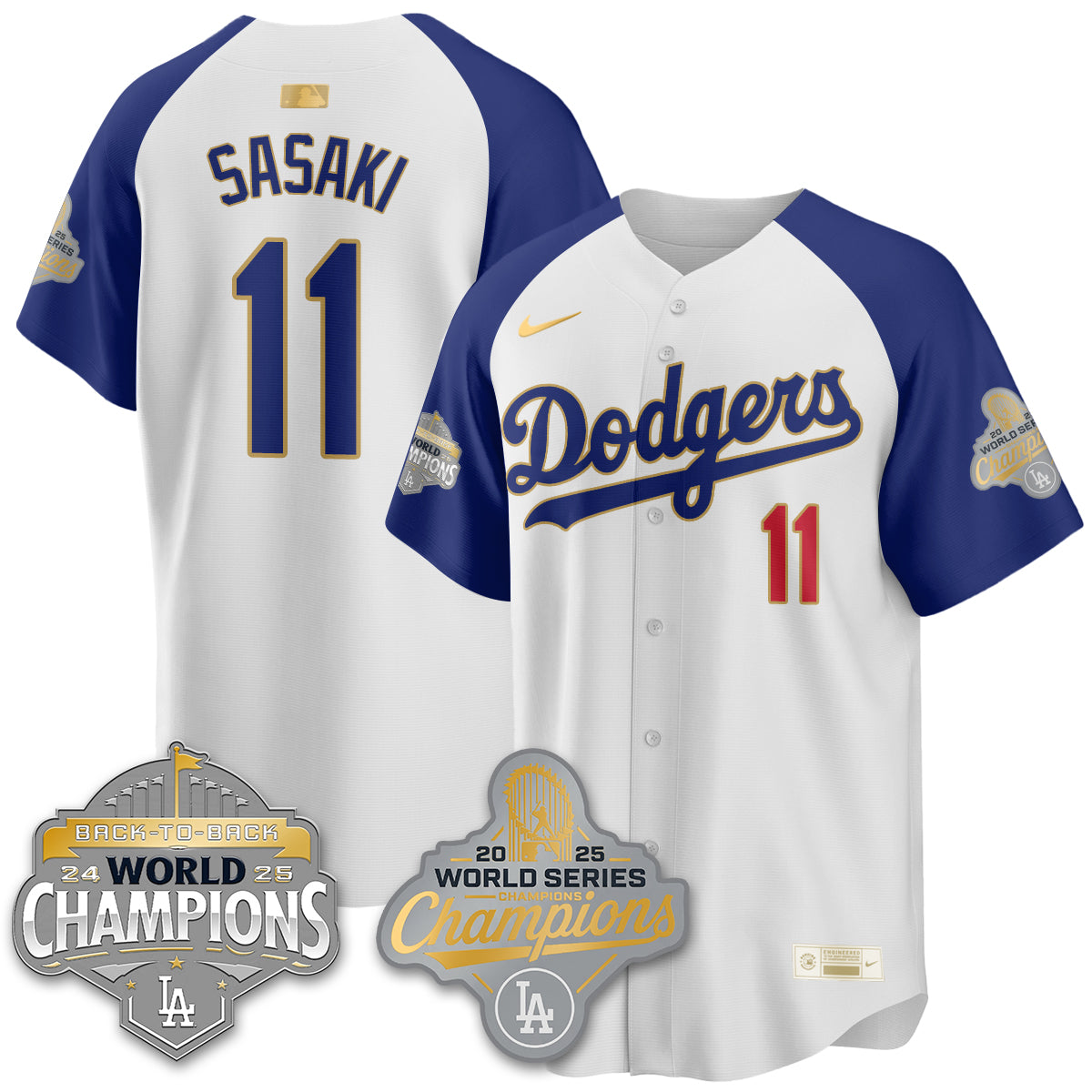 LAD Gold Collection Stadium Vapor Limited Jersey - B2B Champs - All Stitched