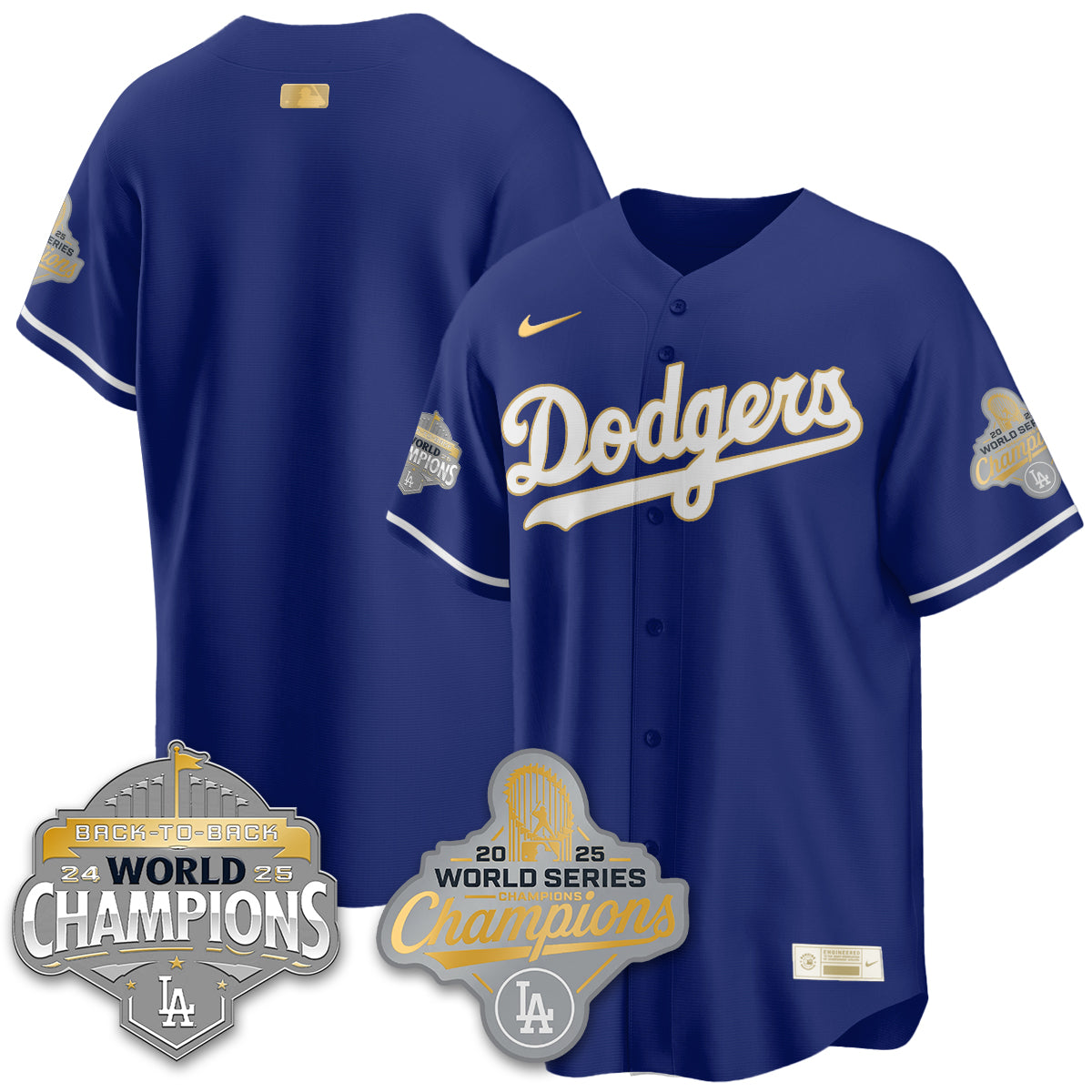 LAD Gold Collection Stadium Vapor Limited Jersey - B2B Champs - All Stitched