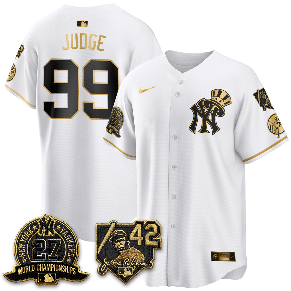 NYY 2026 Jackie Robinson Day Vapor Limited Gold Edition Jersey - All Stitched - V2