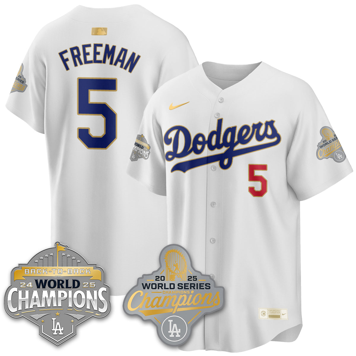 LAD Gold Collection Stadium Vapor Limited Jersey - B2B Champs - All Stitched