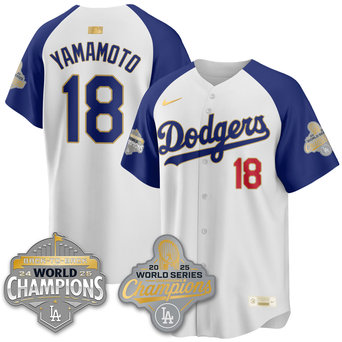 LAD Gold Collection Stadium Vapor Limited Jersey - B2B Champs - All Stitched