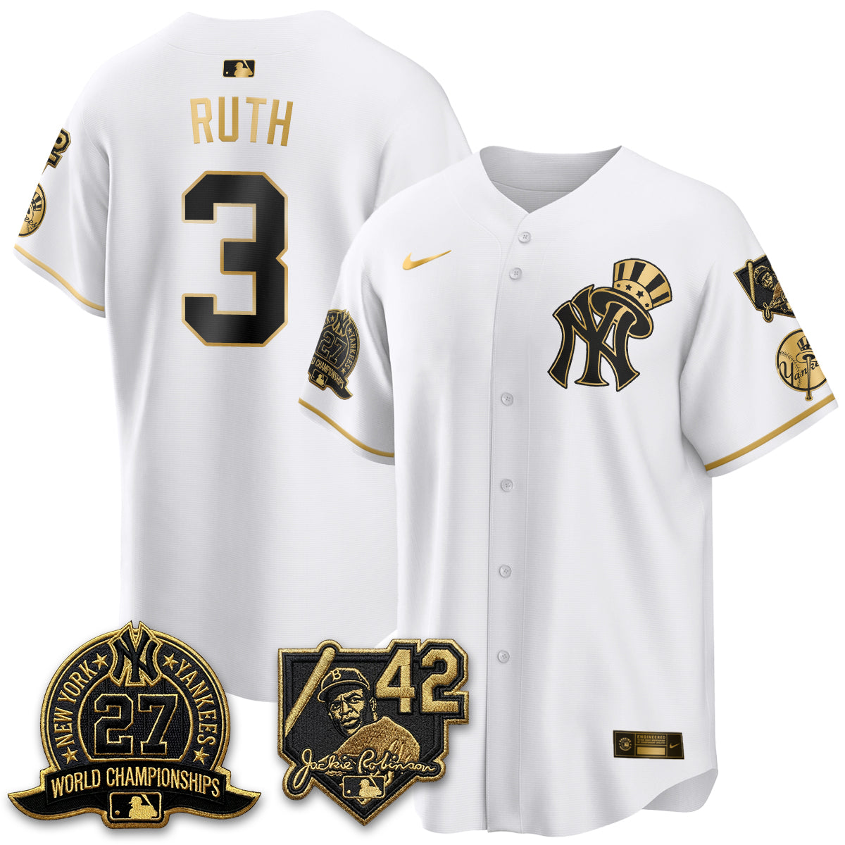 NYY 2026 Jackie Robinson Day Vapor Limited Gold Edition Jersey - All Stitched - V2
