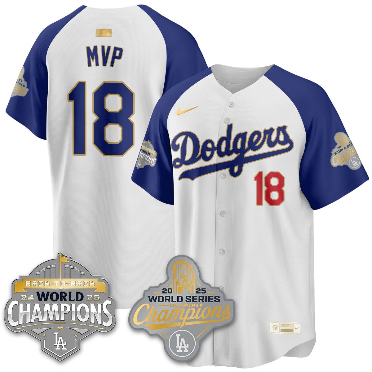 LAD Gold Collection Stadium Vapor Limited Jersey - B2B Champs - All Stitched