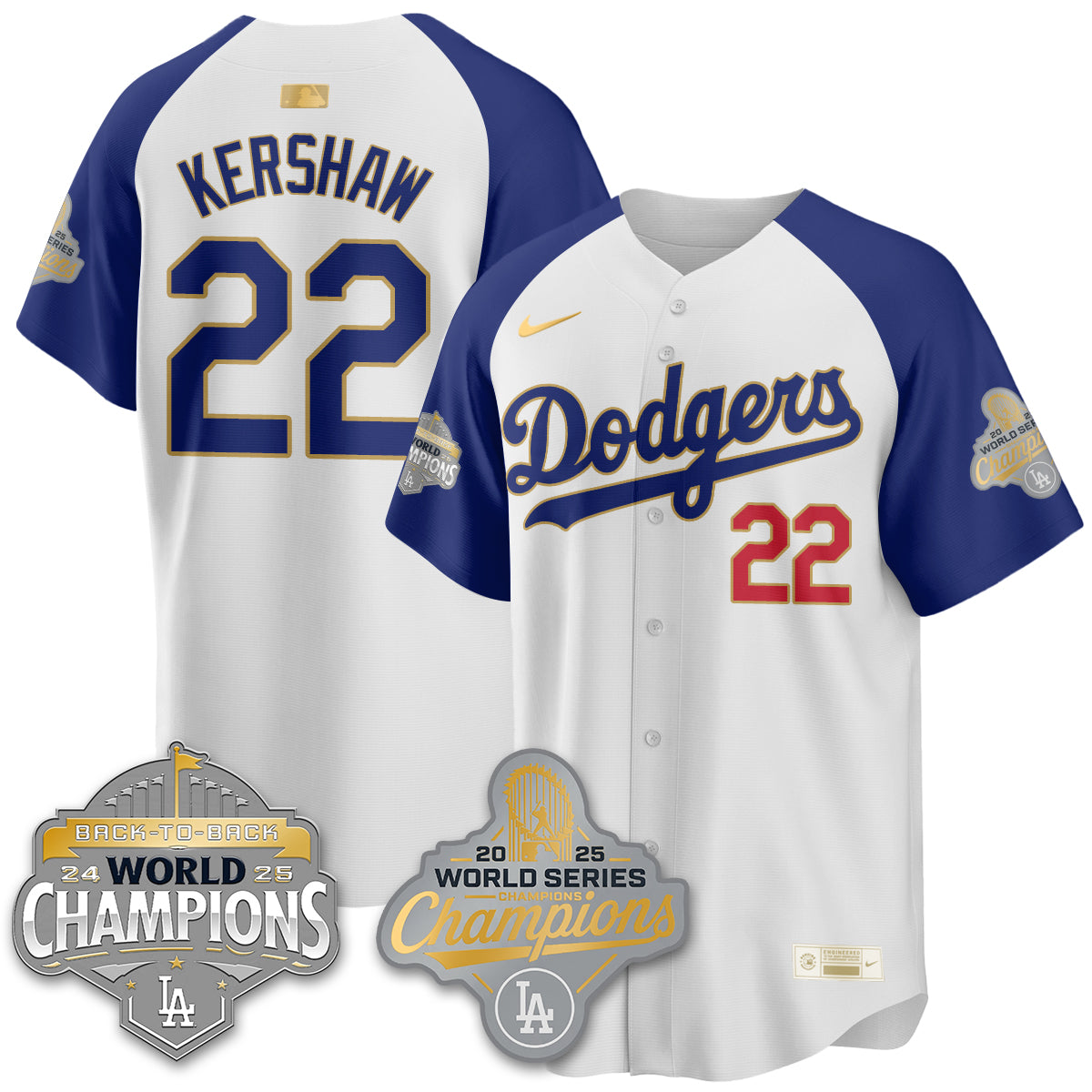 LAD Gold Collection Stadium Vapor Limited Jersey - B2B Champs - All Stitched