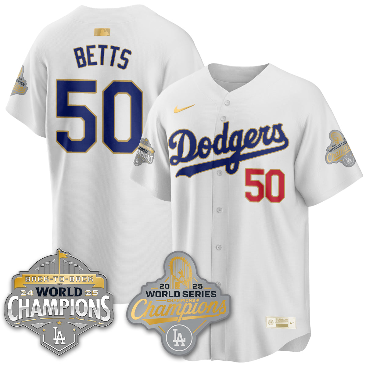 LAD Gold Collection Stadium Vapor Limited Jersey - B2B Champs - All Stitched