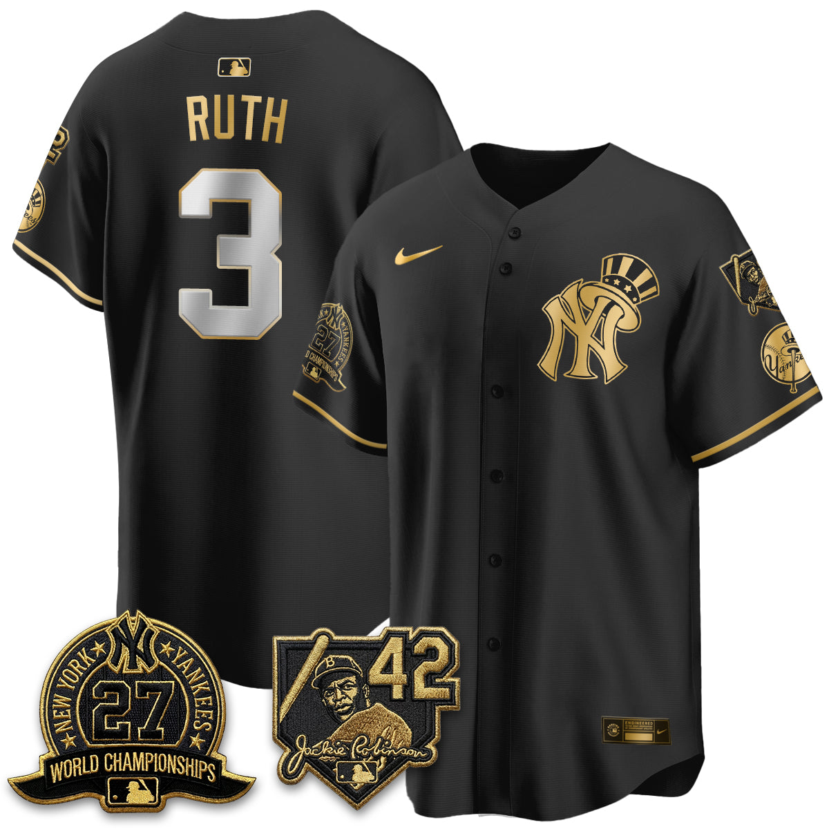 NYY 2026 Jackie Robinson Day Vapor Limited Gold Edition Jersey - All Stitched - V2