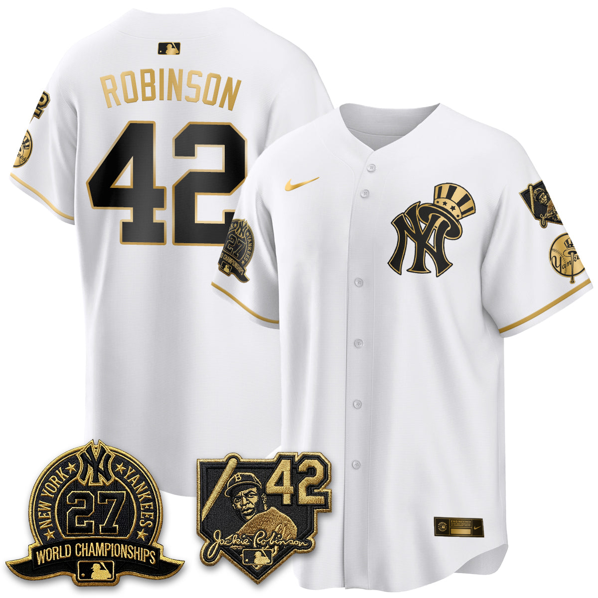 NYY 2026 Jackie Robinson Day Vapor Limited Gold Edition Jersey - All Stitched - V2