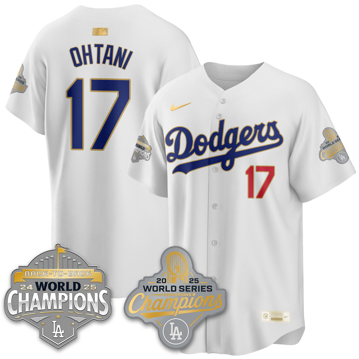 LAD Gold Collection Stadium Vapor Limited Jersey - B2B Champs - All Stitched