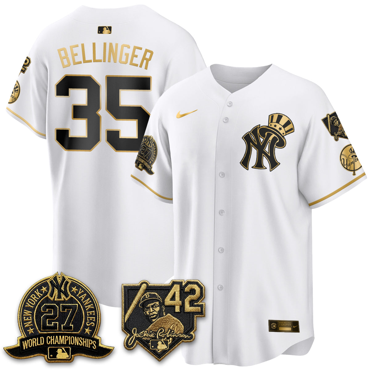 NYY 2026 Jackie Robinson Day Vapor Limited Gold Edition Jersey - All Stitched - V2