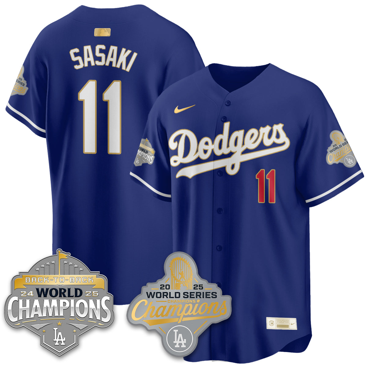 LAD Gold Collection Stadium Vapor Limited Jersey - B2B Champs - All Stitched
