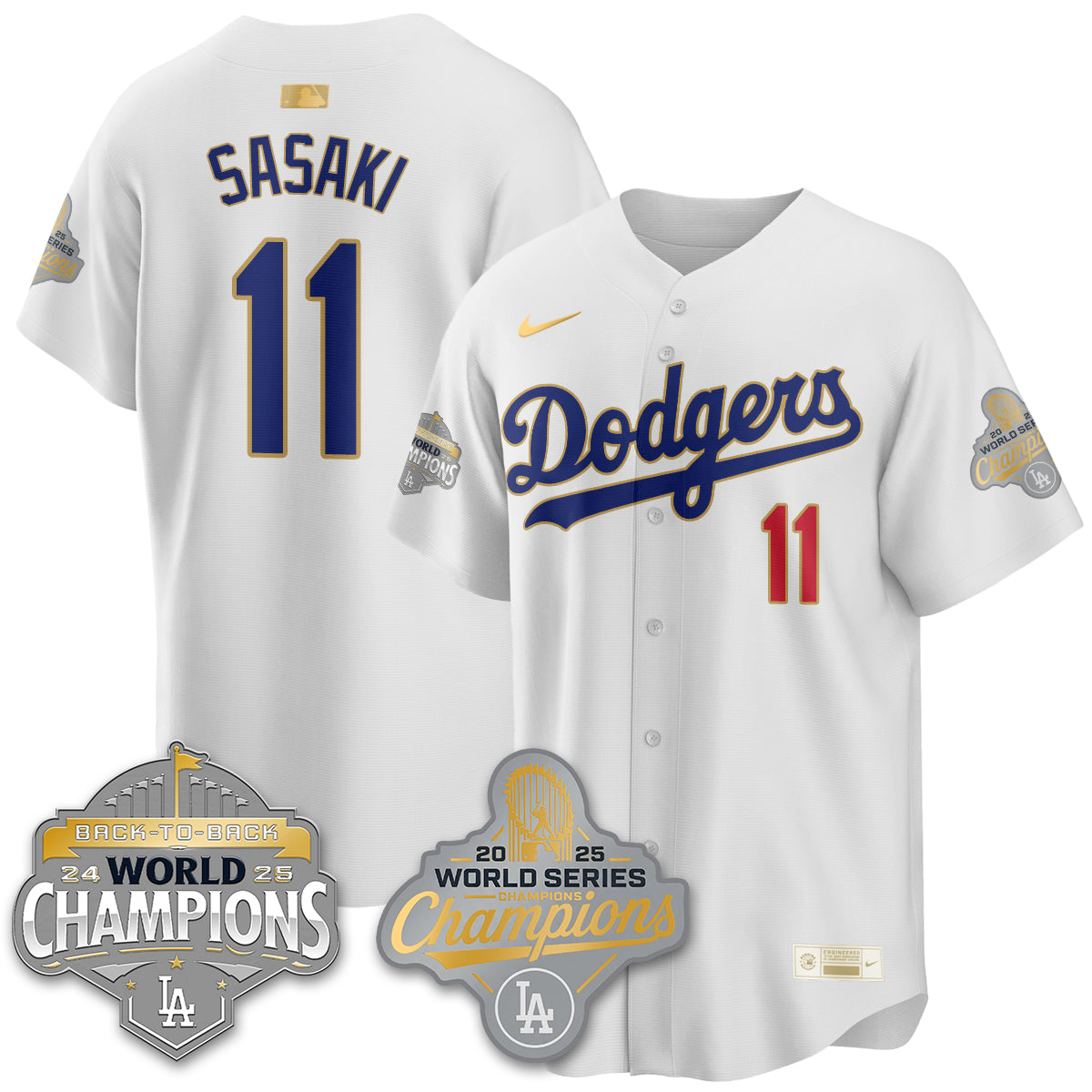 LAD Gold Collection Stadium Vapor Limited Jersey - B2B Champs - All Stitched