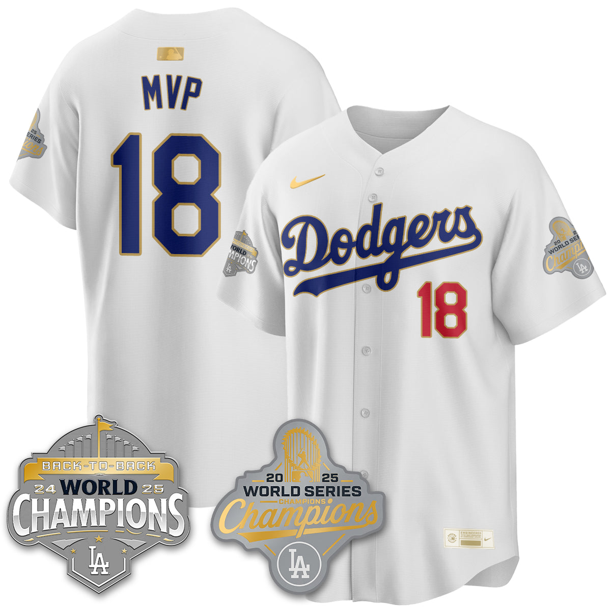 LAD Gold Collection Stadium Vapor Limited Jersey - B2B Champs - All Stitched