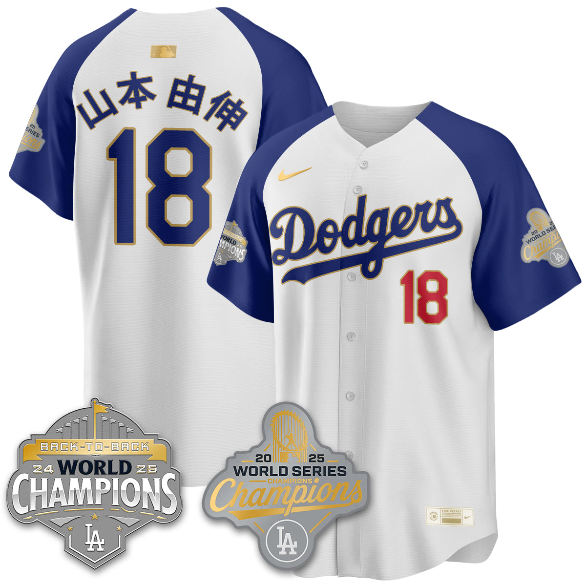 LAD Gold Collection Stadium Vapor Limited Jersey - B2B Champs - All Stitched