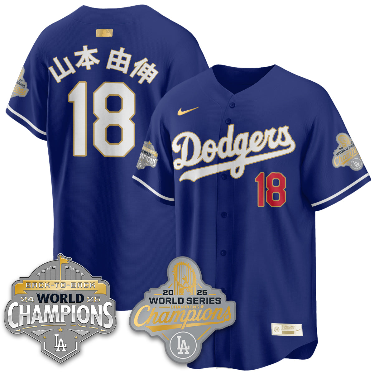 LAD Gold Collection Stadium Vapor Limited Jersey - B2B Champs - All Stitched