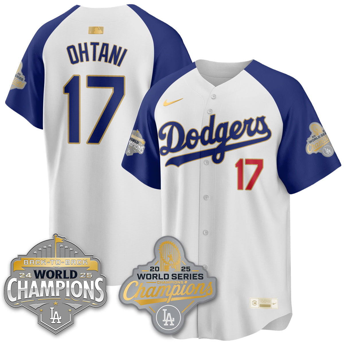 LAD Gold Collection Stadium Vapor Limited Jersey - B2B Champs - All Stitched