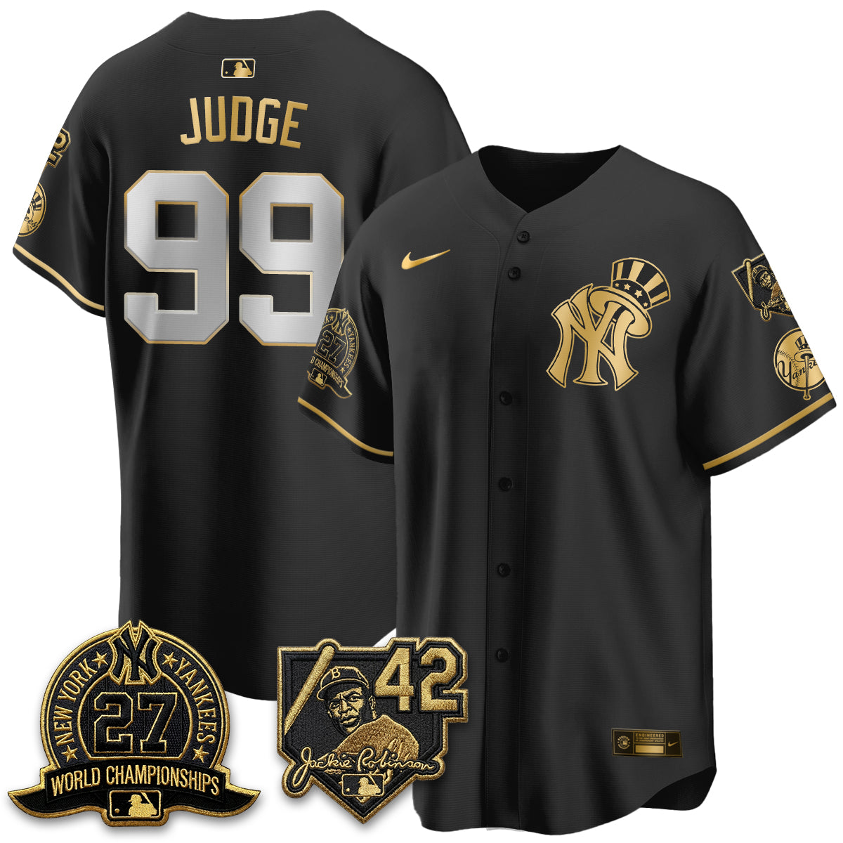 NYY 2026 Jackie Robinson Day Vapor Limited Gold Edition Jersey - All Stitched - V2