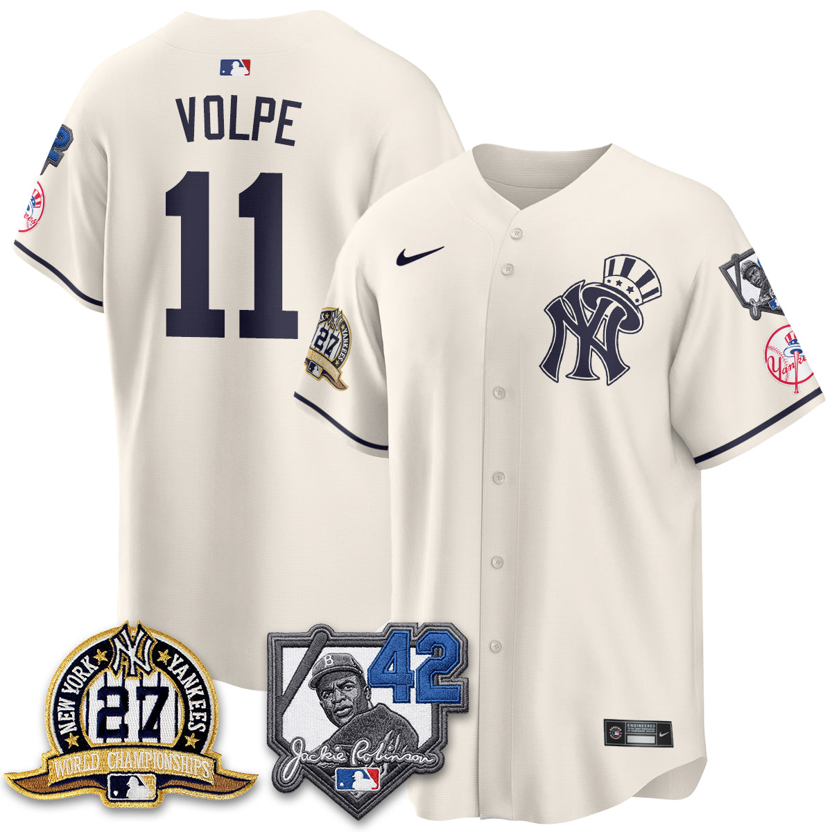 NYY 2026 Jackie Robinson Day Vapor Limited Gold Edition Jersey - All Stitched - V2