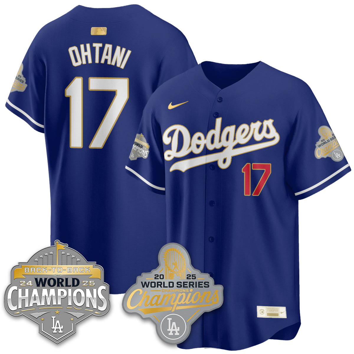 LAD Gold Collection Stadium Vapor Limited Jersey - B2B Champs - All Stitched