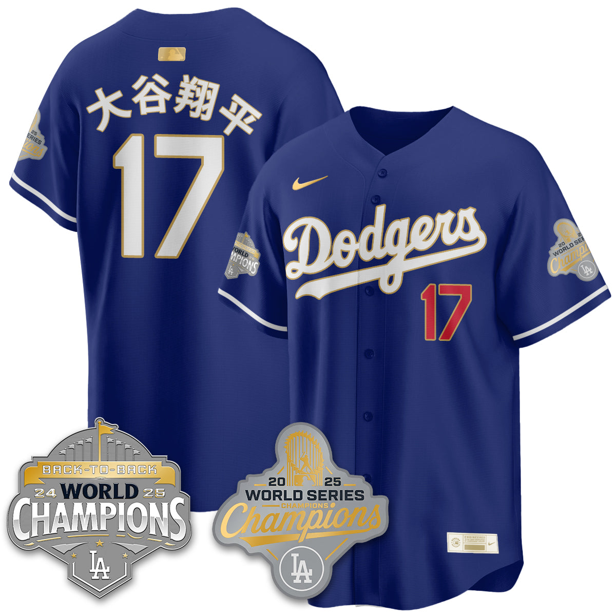 LAD Gold Collection Stadium Vapor Limited Jersey - B2B Champs - All Stitched
