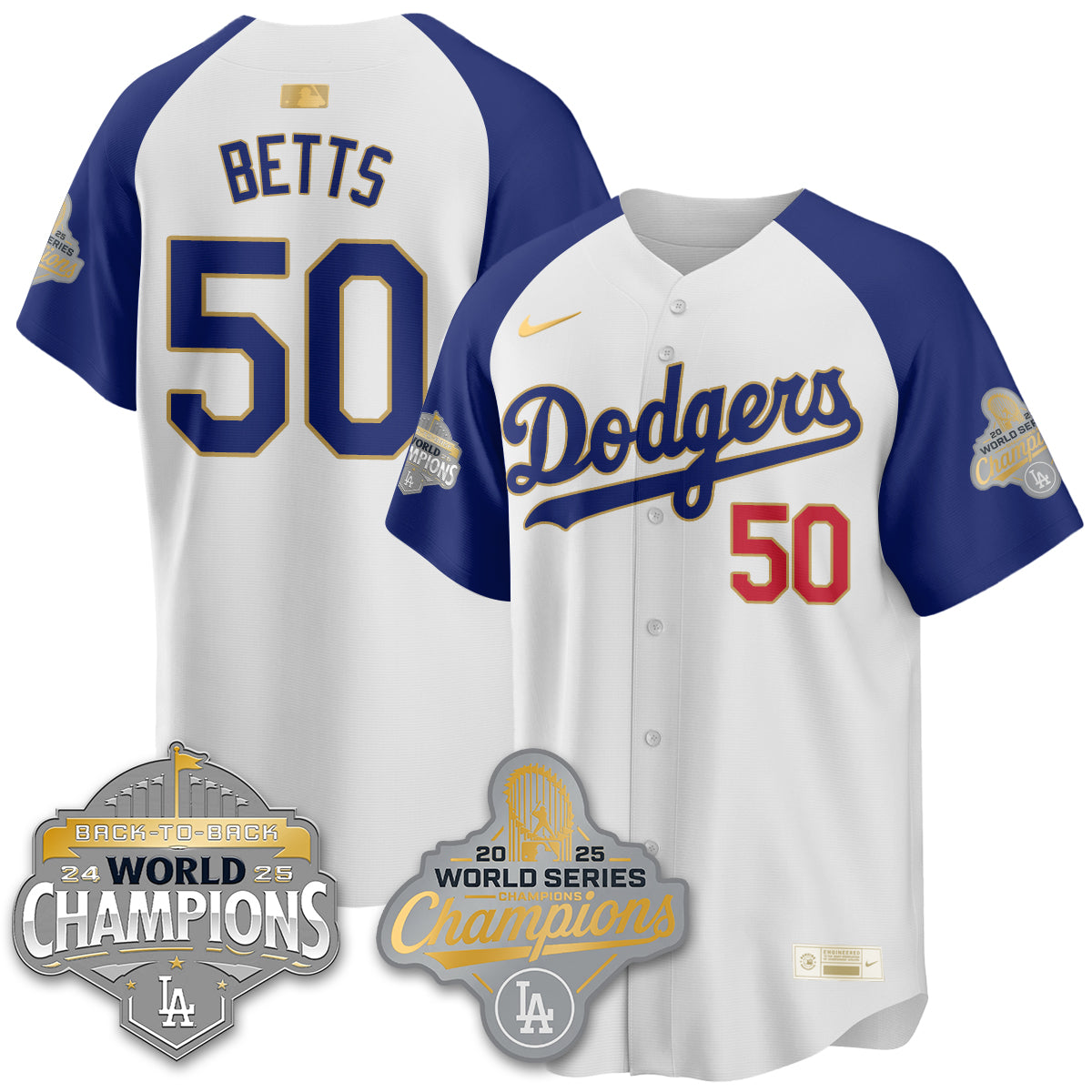 LAD Gold Collection Stadium Vapor Limited Jersey - B2B Champs - All Stitched