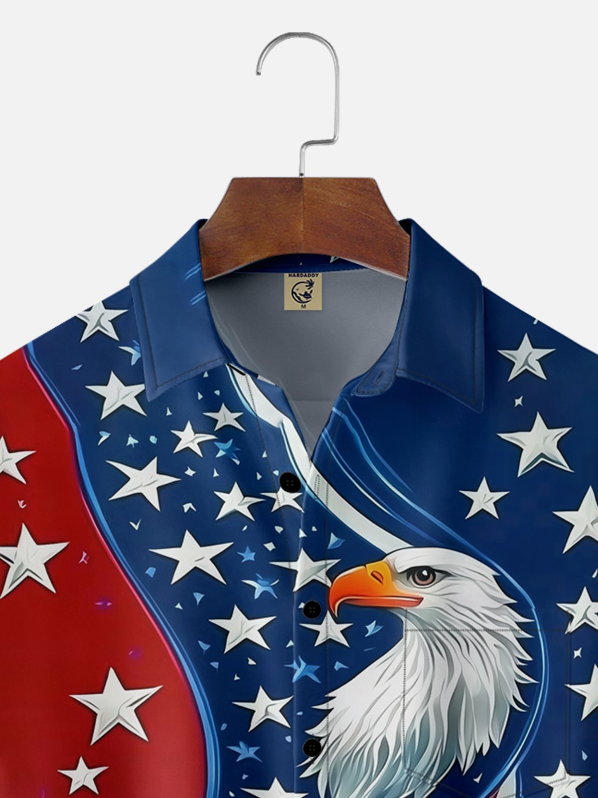 Moisture-wicking American Flag Eagle Chest Pocket Casual Shirt