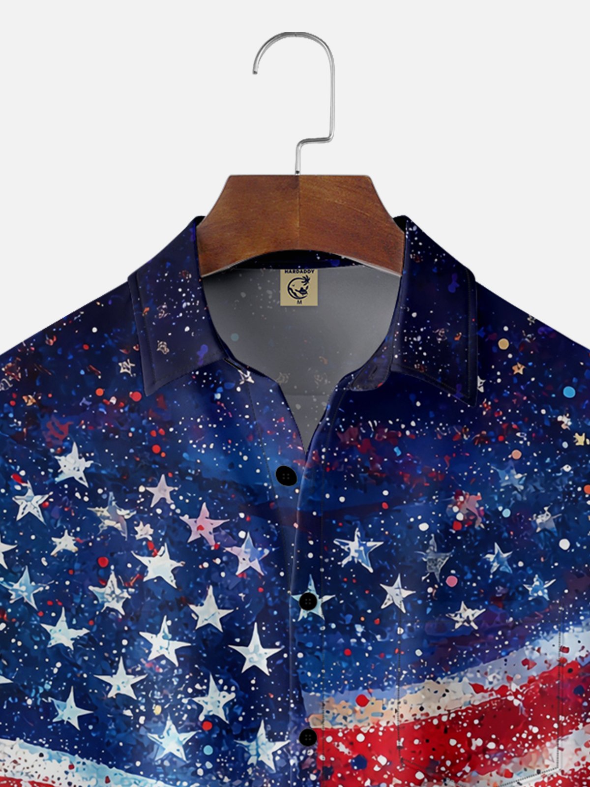 Moisture-wicking American Flag Memorial Day Chest Pocket Casual Shirt