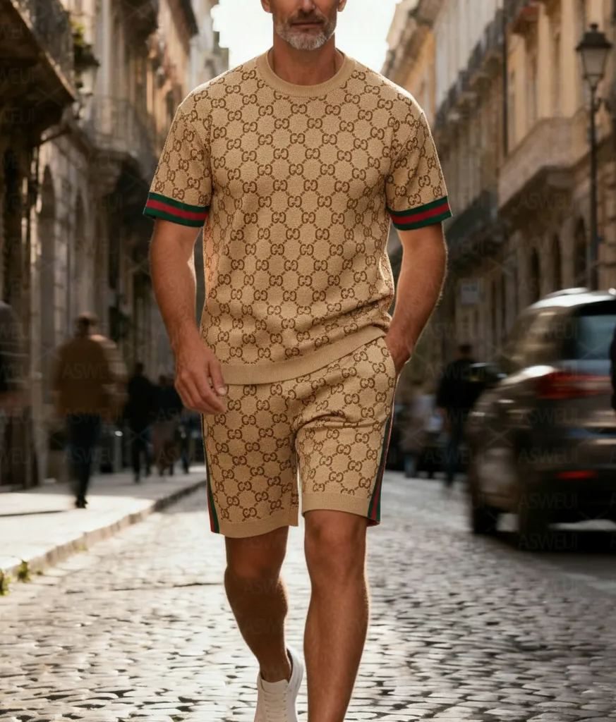 Men's Colorblock Summer Round Neck Set