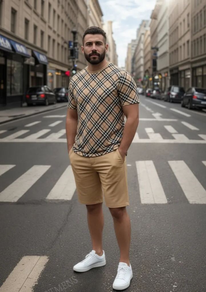 Men's Colorblock Summer Round Neck Set