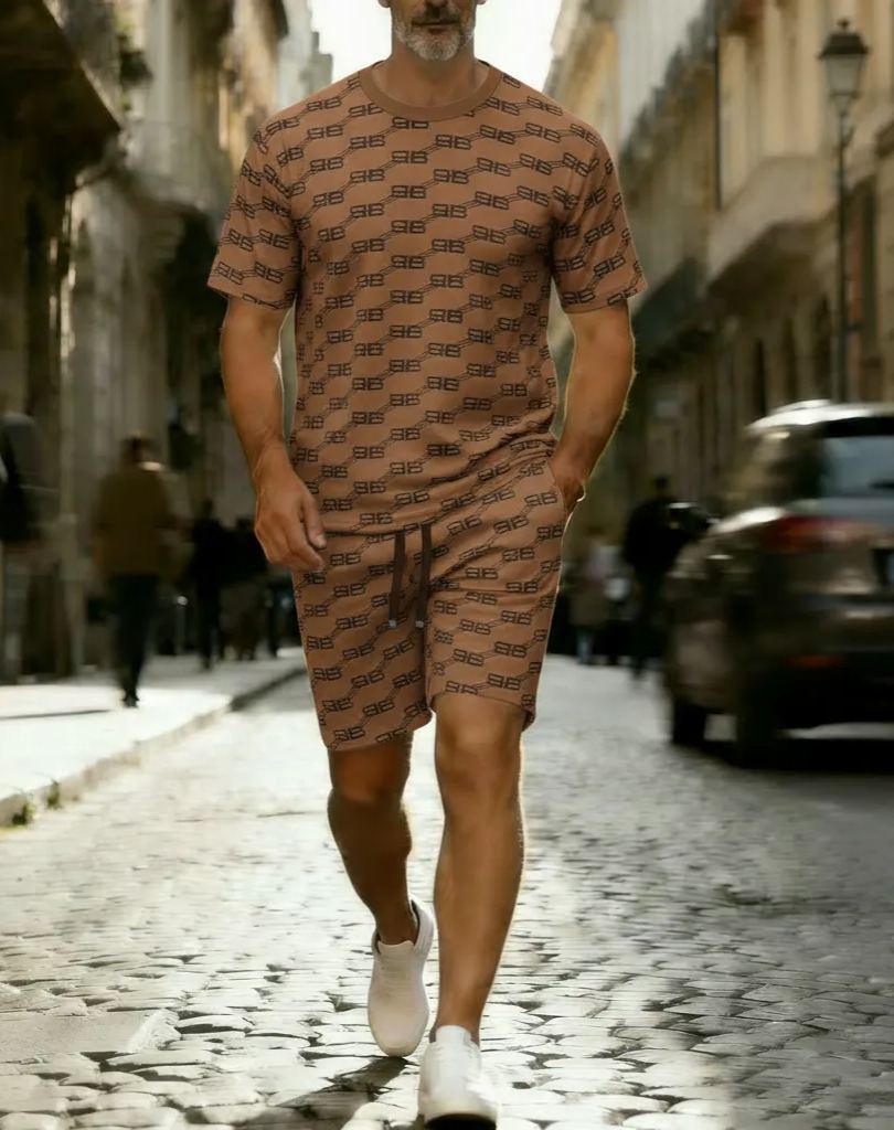 Men's "Cleveland Cavaliers" printed sleeveless hoodie and shorts two-piece set