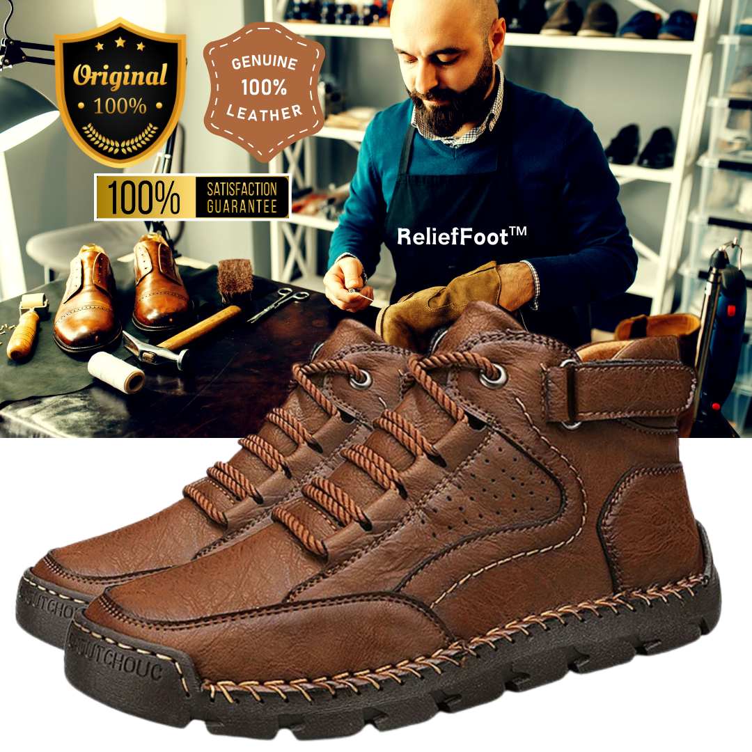 (🔥CLEARANCE SALE - 70% OFF) Men's Handcrafted Cowhide Shoes - Relieve Foot Pain-Comfort & Reliable