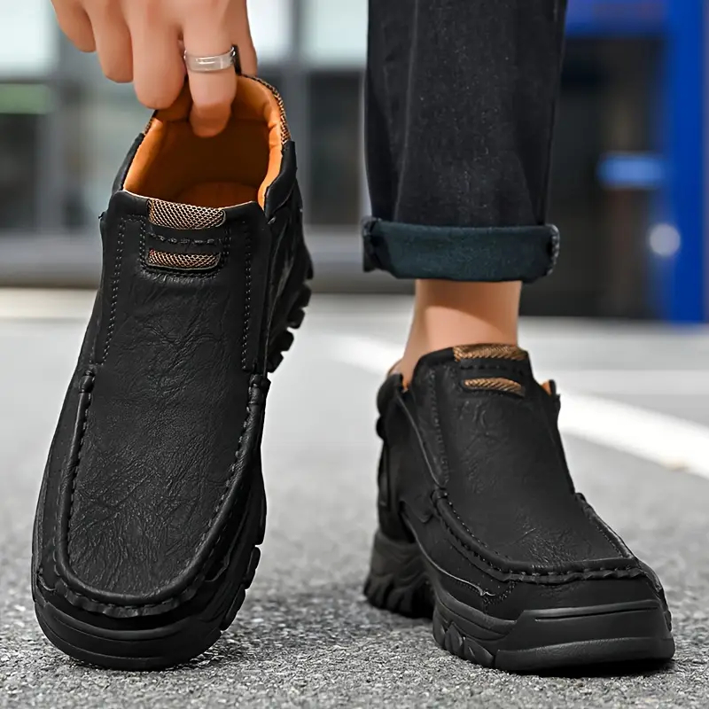 ⏰Last Day! 50% OFF 🔥Men's Handcrafted Leather Waterproof Non-Slip Orthopaedic Ankle Boots-Comfort & Reliable