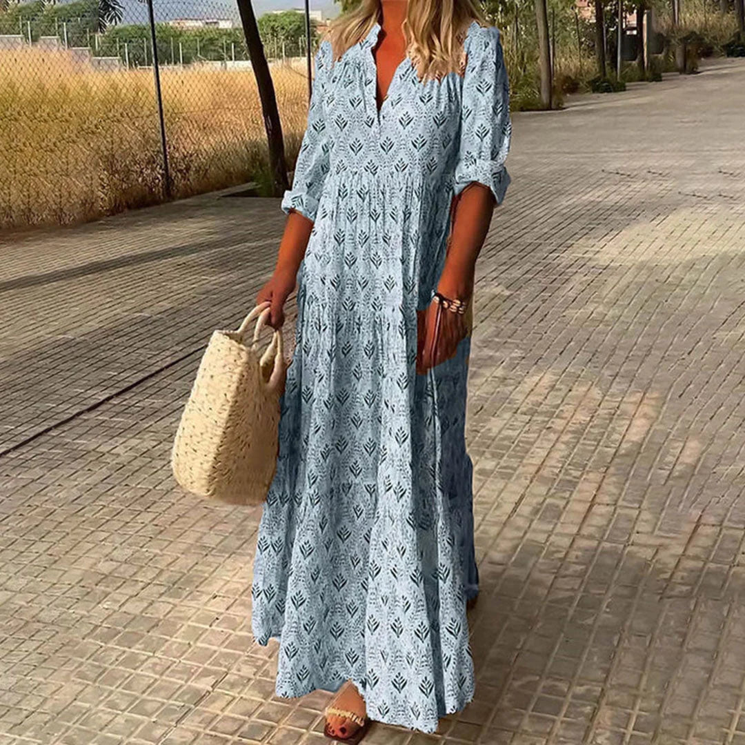 Clarissa Boho Maxi Dress Blue