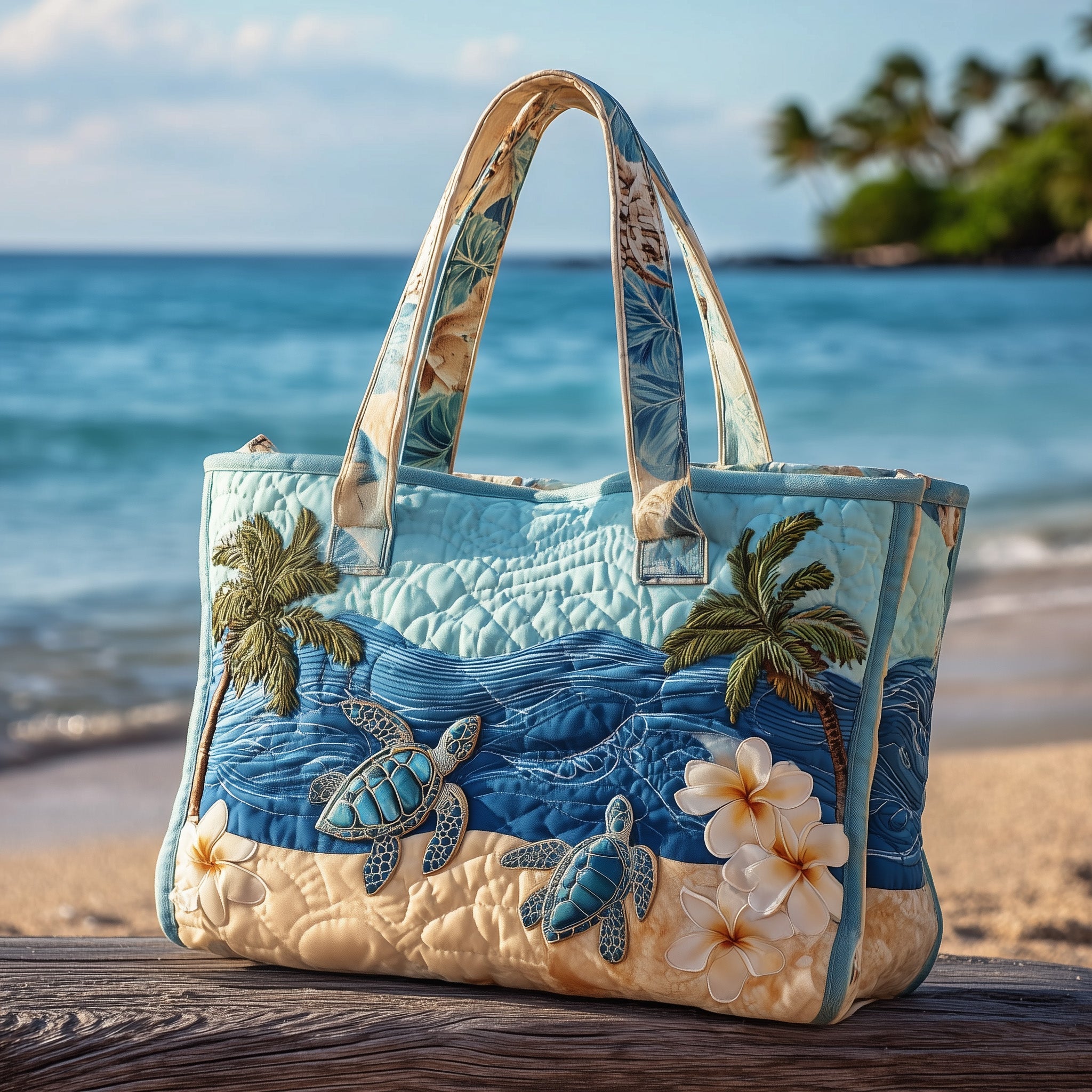 Tropical Beach Quilted Tote Bag GFTOTP10494-Comfort & Reliable