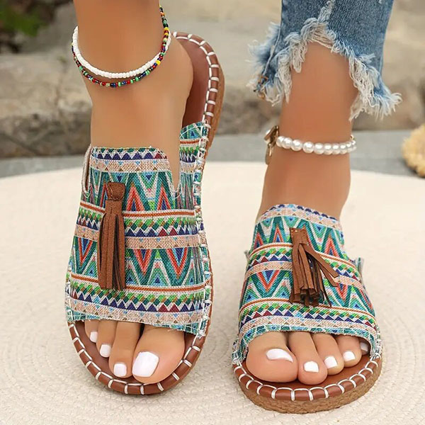 🔥Last Day Promotion 50% OFF - Women's Comfortable Tassel Flat Sandals-Comfort & Reliable