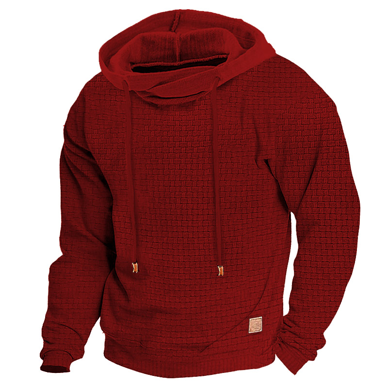 Men's Hoodie Outdoor Sports Solid Color Long Sleeve Daily Tops Apricot Sweatshirt-Comfort & Reliable