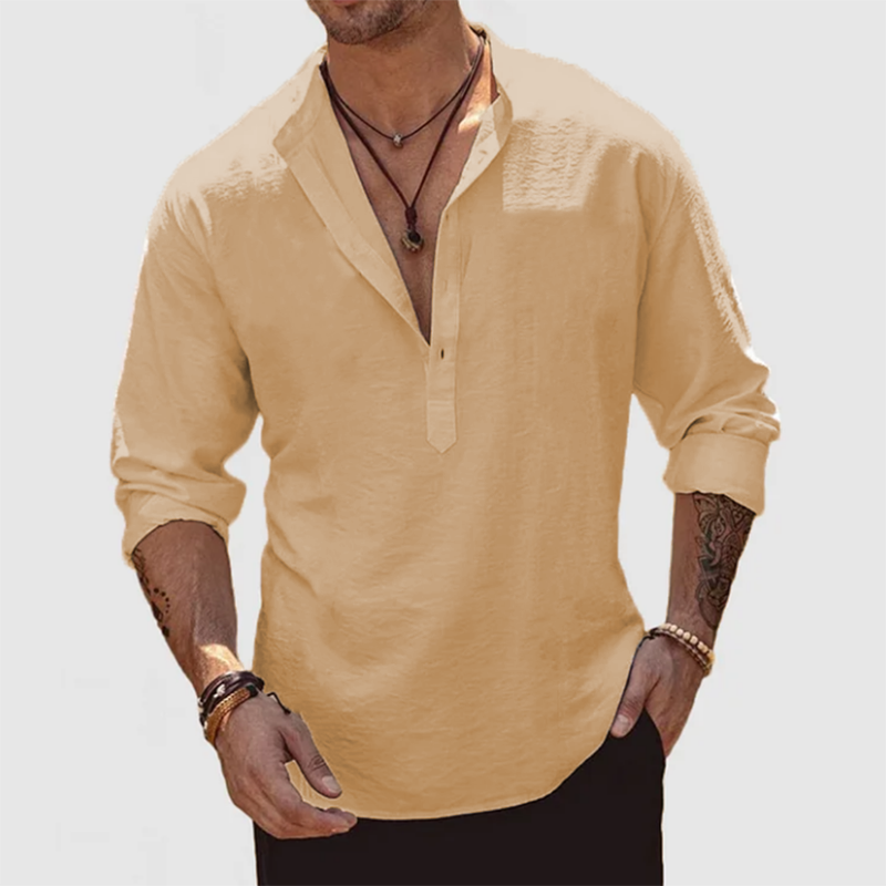 Men's Casual Everyday Cotton Linen Shirt-Comfort & Reliable