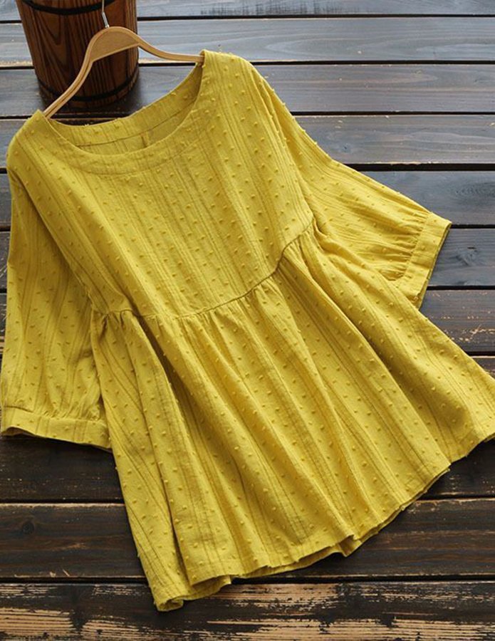 Women's Round Neck Pullover Casual Solid Color Short Sleeve T-shirt-Comfort & Reliable