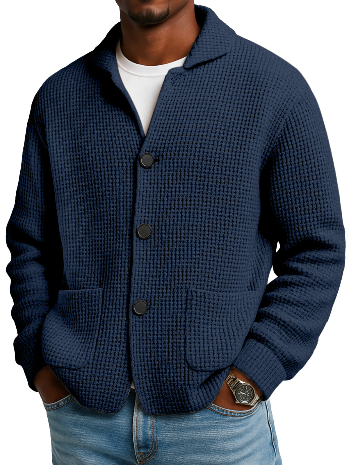 Autumn And Winter Solid Color Stand Collar Knitted Sweater Jacket-Comfort & Reliable