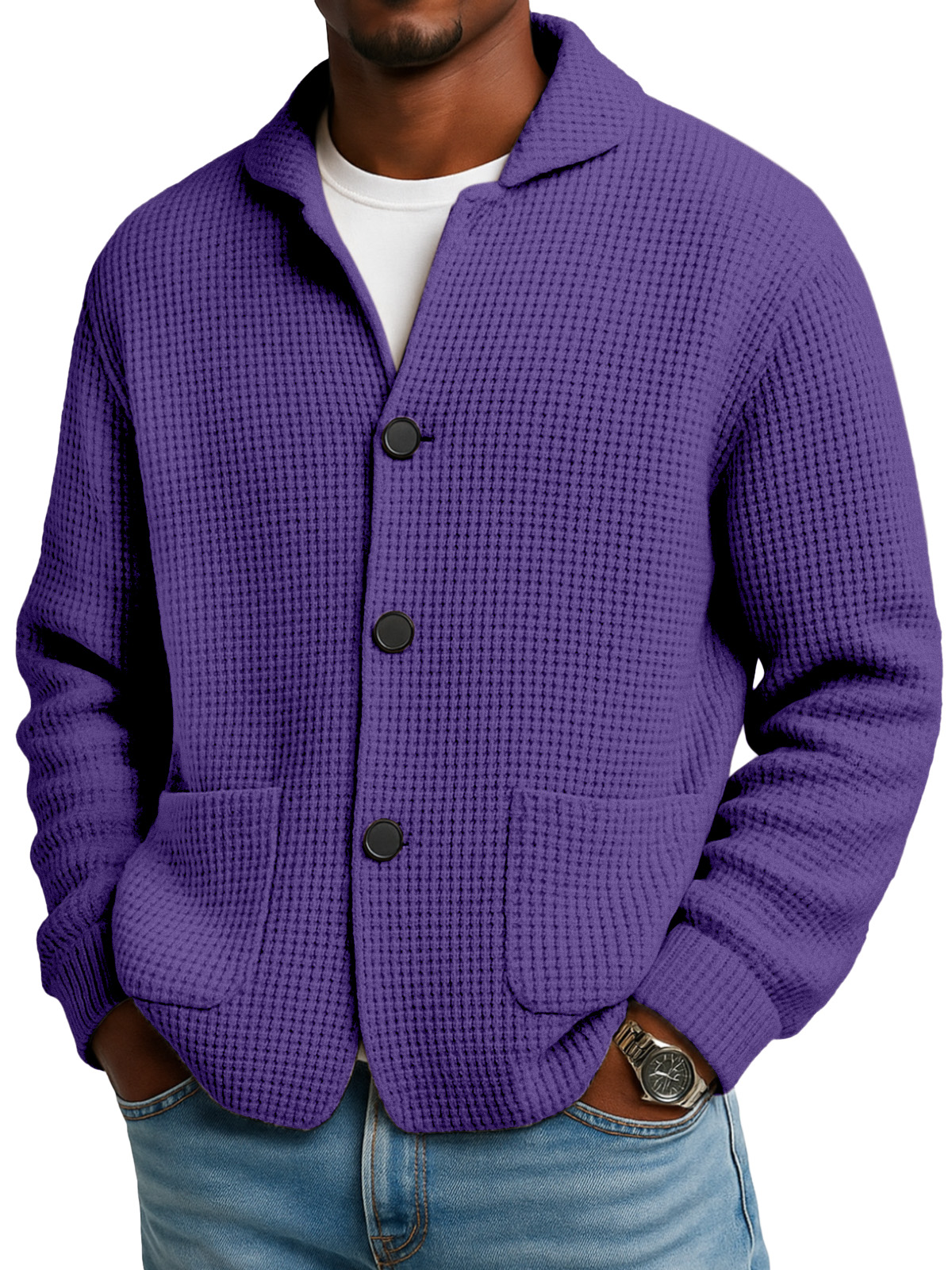 Autumn And Winter Solid Color Stand Collar Knitted Sweater Jacket-Comfort & Reliable